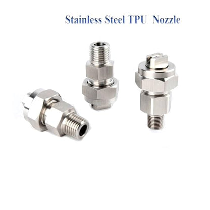 TPU Flat Fan Spray Nozzle,High Pressure Cleaning Industrial, 1/4'' Stainless Steel Jet(1l4-4002)