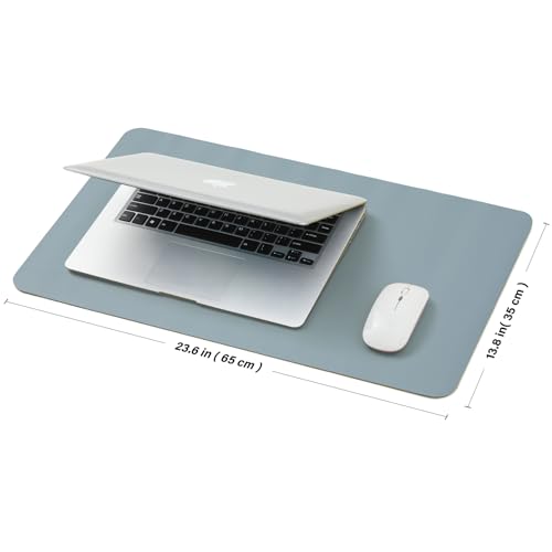 Cork Desk Mat - Small Dual-Sided Desk Pad for Office and Home - Desk Organization and Accessories - Ideal for Large Mouse Pad and Small Desk Mats on Top of Desks(Light Blue,23.6"x 13.8")