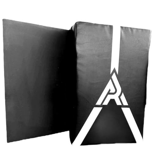 Martial Arts Kicking Shield Pad for Muay Thai, Taekwondo Football, Basketball, Hockey Training - Denser Foam, High-Density PU Leather Cover - color: Black Pad