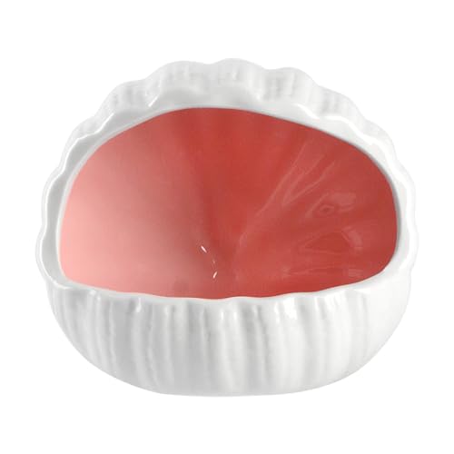 AnRui Cute Ceramic Aquarium Decorations Large Conch Shell-Shaped House Thematic Betta Fish Tank Accessory Decor Ornament Hideout Cave for Fish Playing or Hiding, Pink - color: Pink, size: Large