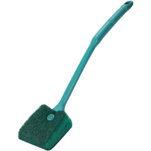 AQUANEAT Fish Tank Cleaning Tools, Aquarium Double Sided Sponge Brush, Algae Scraper Cleaner with Long Handle - color: green, size: 1pc