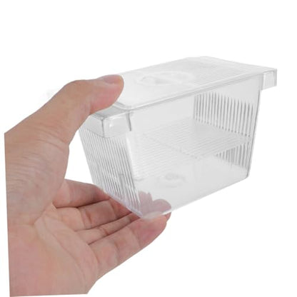 Mikikit 4pcs Floating Fish Fry Incubator Breeding Box for Aquarium Nursery Dual Layer Isolation Case for Betta Fish Eggs Compact Design for Efficient Hatching