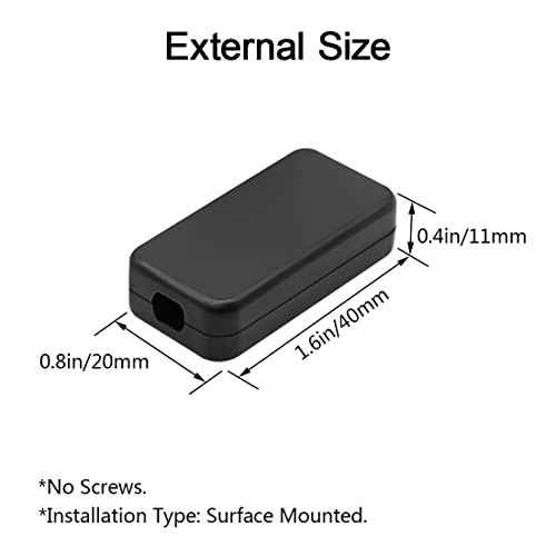 5Pcs ABS Plastic Electrical Project Case Power Junction Box, Project Box Black 1.6 x 0.8 x 0.4 inch (40 x 20 x 11 mm) - size: 1.6" x 0.8" x 0.4"(5pc)