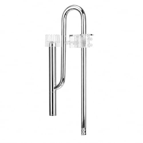 Stainless Steel Lily Pipe Set with Outflow and Inflow, Aquarium Skimmer Filter System including 2 Acrylic Holders Efficient for Removing Scum (New 12MM oil film)
