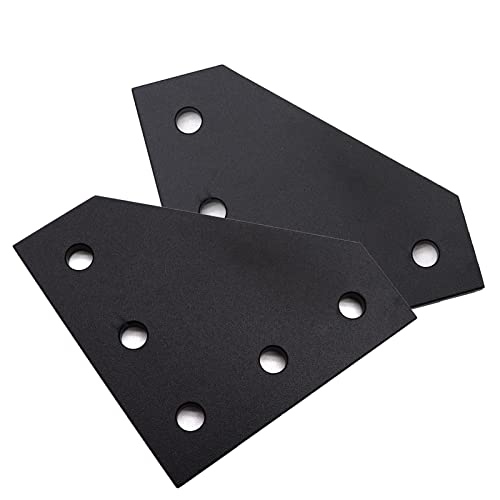 10pcs Corner Bracket Plate Black 2020 Series 5 Hole L Shape Joint Plates with 50pcs M5 T Nuts + 50pcs M5x8mm Screws + 1pcs Wrench for Slot 6mm 20S Aluminum Rail Accessories (10PCS L Shape) - style: 10PCS L Shape black