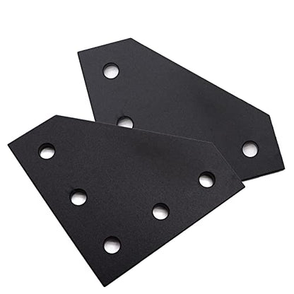 10pcs Corner Bracket Plate Black 2020 Series 5 Hole L Shape Joint Plates with 50pcs M5 T Nuts + 50pcs M5x8mm Screws + 1pcs Wrench for Slot 6mm 20S Aluminum Rail Accessories (10PCS L Shape) - style: 10PCS L Shape black