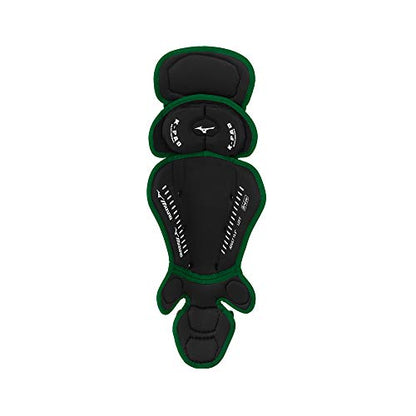 Mizuno Adult Samurai Baseball Shin Guards - color: Black/Forest, size: 15.5"