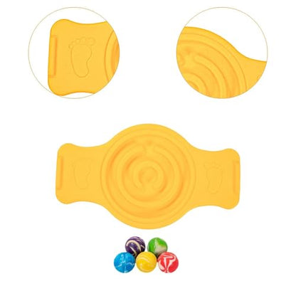 Balance Board Labyrinth Disks Sensory Training Anti-Slip Pedals Wobble Stability Board Strength Training for Kids Skiing Fitness - color: Yellow