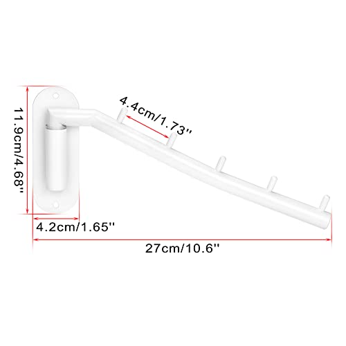 Sumnacon Clothes Hanger Rack，Wall Mount Garment Hook with Swing Arm，White - color: White