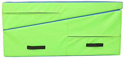 PRISP Incline Gymnastics Mat - 71 x 28 x 14 Inch Tumbling Cheese Wedge Mat - color: Green; Blue