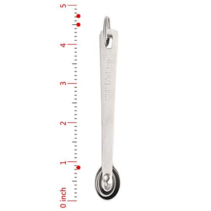 New Star Foodservice 42924 Stainless Steel Mini Measuring Spoons Set, 5-Piece Small Metal Measuring Spoon Set for Spices, Baking, Cooking, Dash, Pinch, Smidgen, Drop, Tad, Silver