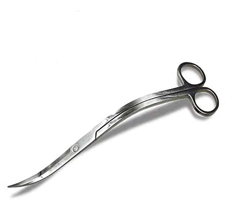 Aquarium Scissors, Stainless Steel Mirror Wave Scissors, Professional Aquarium Plant Scissors, Ambidextrous, Silver