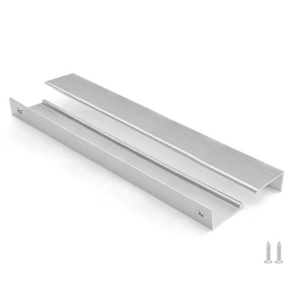 10 Pack Brushed Nickel Cabinet Pulls 10 inch Finger Pull for Cabinets Edge Aluminum Alloy Hardware for Dresser Drawer Cupboard Handles