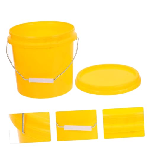 Heavy Duty Plastic Bucket with Lid Portable Water and Food Storage Container for Household Use Leak Resistant Design Space Saving Stackable Pail with Handle Versatile