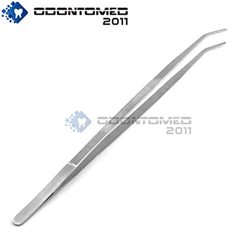 (Huge Jumbo Aquarium Aqua Tweezers) Thumb Dressing Forceps Curved Serrated 24" Long Stainless Steel Tweezers