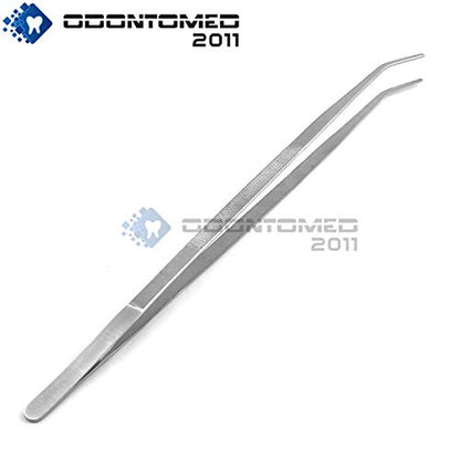 (Huge Jumbo Aquarium Aqua Tweezers) Thumb Dressing Forceps Curved Serrated 24" Long Stainless Steel Tweezers