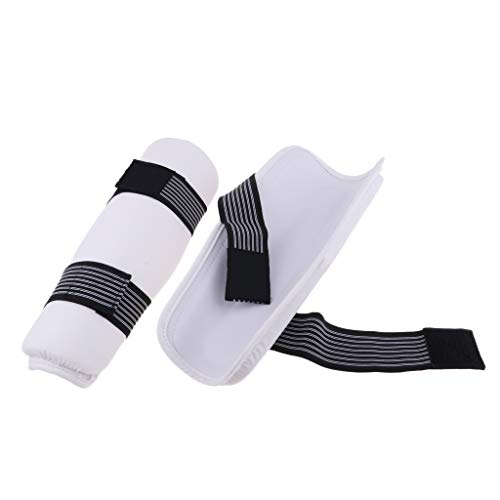 DYNWAVE Professional MMA Sparring Gear Shin Leg Guard for Martial Arts Kickboxing Karate, Universal for Men Women Youth, White, - size: Small