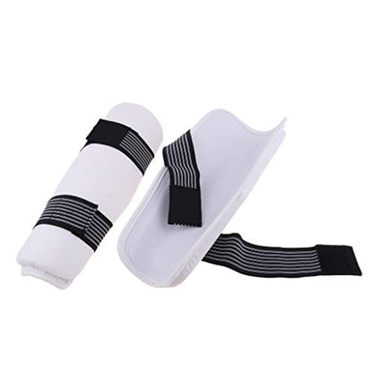 DYNWAVE Professional MMA Sparring Gear Shin Leg Guard for Martial Arts Kickboxing Karate, Universal for Men Women Youth, White, - size: Small