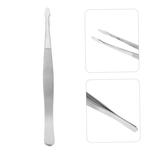 YARNOW Stainless Tweezers for Philately Collectors Anti-Static Long Curved Tongs for Stamps and Jewelry 6-inch Length