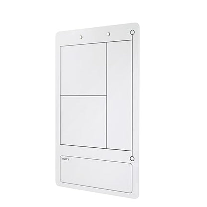 Double-Sided Dry Erase Pickleball Coaching Clipboard, White Board with Court Diagram