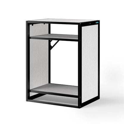 Washed Oak Wood Metal Frame Stand, Three-Shelf for Fish Tanks up to 30 Gal, CLX60-60X45X80cm (23.6x17.7x31.49 in), for Fish Tanks and Reptile Terrariums, Home & Office Use