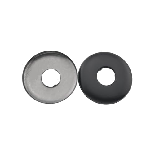 JianLing 2PCS Shower Pipe Flange Cover Round Replacement Stopper 4 Point Curved W63xH7 Valve Faucet Decorative Cover Universal for Shower Wall Mounted Sprayer Wall Hole Plumbing Cover Black