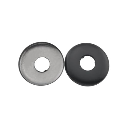 JianLing 2PCS Shower Pipe Flange Cover Round Replacement Stopper 4 Point Curved W63xH7 Valve Faucet Decorative Cover Universal for Shower Wall Mounted Sprayer Wall Hole Plumbing Cover Black