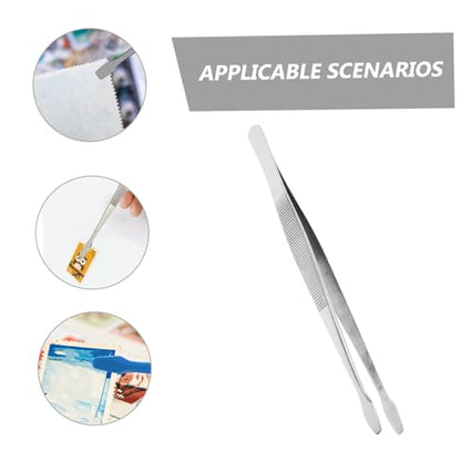 YARNOW Stainless Tweezers for Philately Collectors Anti-Static Long Curved Tongs for Stamps and Jewelry 6-inch Length