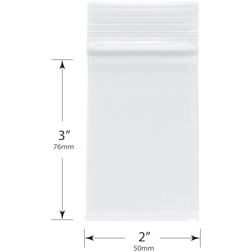2" x 3" (Case of 1,000), 4 Mil Heavy Duty Plastic Reclosable Zipper Bags