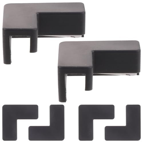 6pcs Fish Tank Corner Guards Soft Silicone Impact-Resistant Edge Protectors for Pet Carrier and Aquarium Safety, Medium Black Corner Bumpers for Furniture and Proofing