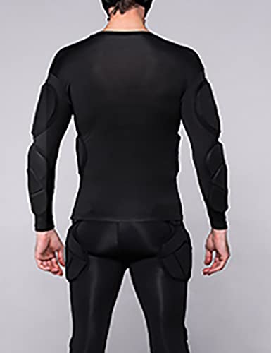 Men's Padded Football Protective Gear Set Training Suit for Soccer Basketball Paintball Rib Protector - size: X-Large