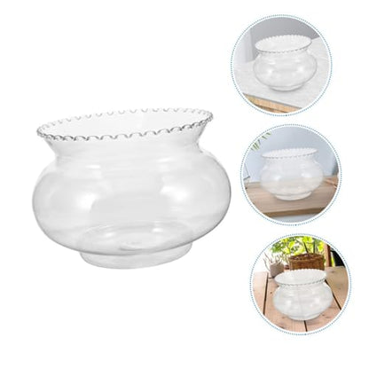 Hemobllo Small Round Transparent Fish Bowl Aquarium for Betta Fish Hydroponic Planter Compact Desktop Holder Versatile Landscape Ornament for Parties and Centerpieces
