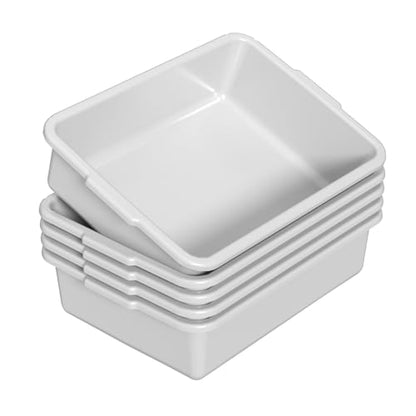 8 L Plastic Bus Tubs, Commercial Bus Tub Tote Box, Light Gray, 5 Packs - size: 8 L