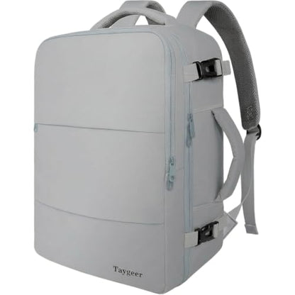 Taygeer Carry On Backpack, Womens Travel Backpack with Water Bottle Pocket | Laptop Mochila 15.6inch Flight Approved with Shoe Pouch, College Teacher Tote Bag for Business Travel Supplies, Grey - color: Elephantgray, size: Large