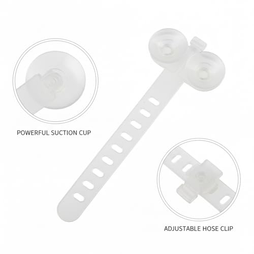 Silicone Aquarium Hose Clip with Suction Cup - Transparent Tubing Organizer for Fish Tank Glass, Holds Air Lines & Filter Hoses (1 Pack)