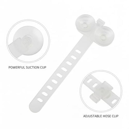 Silicone Aquarium Hose Clip with Suction Cup - Transparent Tubing Organizer for Fish Tank Glass, Holds Air Lines & Filter Hoses (1 Pack)