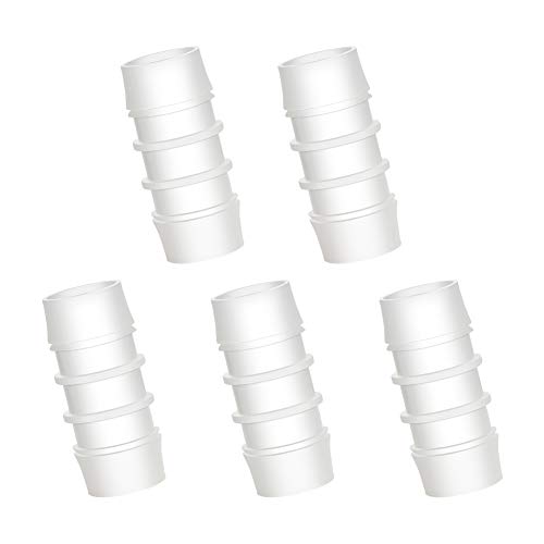 Plastic Hose Barb Fitting, 1" x 1" Barbed Splicer Mender Joint Adapter Union Fitting (Pack of 5) - size: 1 Inch