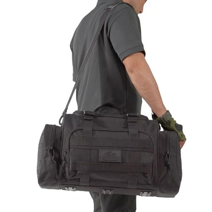 APRILBAY Duffel Bag – Heavy Duty Tactical Gym Bag for Men, Splashwater-Proof Weekender Travel Bag for Basketball, Football, Soccer, Hiking, and Hunting (Black)
