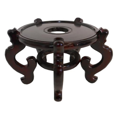 Oriental Rosewood Fish Bowl Stand (7.5" W X 5" H)