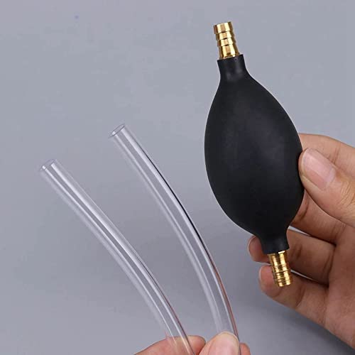 Manual Liquids Transfer Pump Kit, Hand Siphon Pump with 2 Durable PVC Hoses, Fuel Transfer Pump for Gasoline, Oil, Water, Diesel, Gas, Fluid(80cm) - size: 80cm