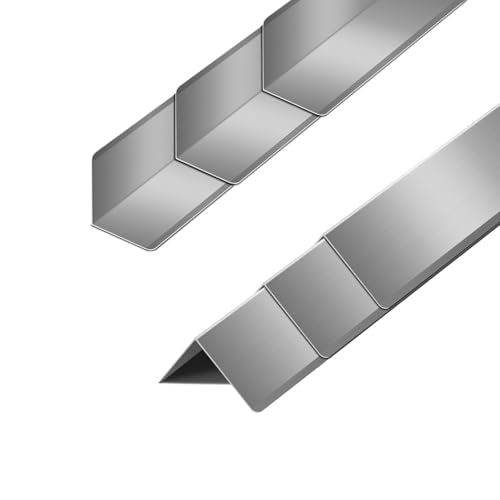Steel Corner Guards 2 x 2 x 48” Metal Protector, 6 Pack Metal Wall Corner Protector T304 Stainless Steel Wall Molding Trim (Silver)
