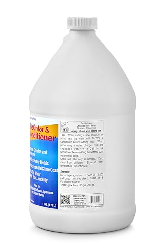TLC Products, DeChlor & Conditioner, Aquarium Water Treatment, for Freshwater and Saltwater, 1 Gallon - size: 1 Gallon