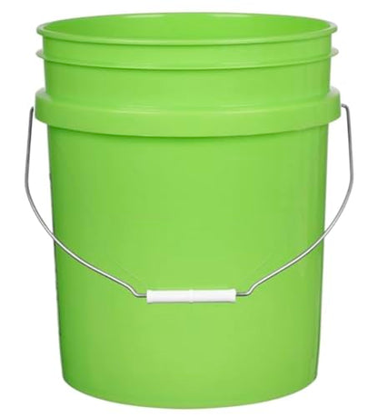 5 Gallon Premium HPDE Plastic Bucket - Made in USA Food Grade Storage Container, BPA Free All Purpose Pail (2, Lime) - color: Lime