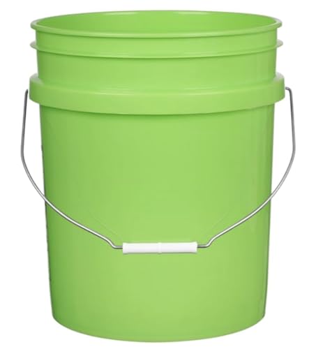 5 Gallon Premium HPDE Plastic Bucket - Made in USA Food Grade Storage Container, BPA Free All Purpose Pail (5, Lime) - color: Lime