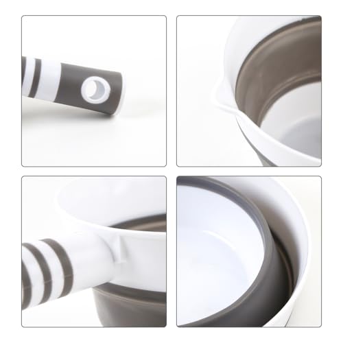 Folding Water Ladle Collapsible Water Dipper Water Scoop Portable Foldable Bath Ladle for Kitchen Bathroom Grey