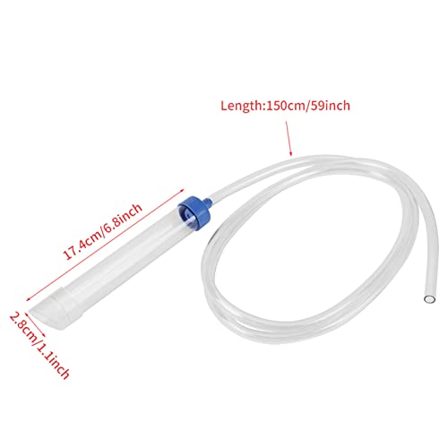 Aquarium Manual Water Changer, Gravel Cleaner Siphon Tube PVC Vacuum Pump Fish Tank Water Transfer Tool Small Size Fit for About 30L Aquarium