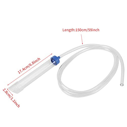 Aquarium Manual Water Changer, Gravel Cleaner Siphon Tube PVC Vacuum Pump Fish Tank Water Transfer Tool Small Size Fit for About 30L Aquarium