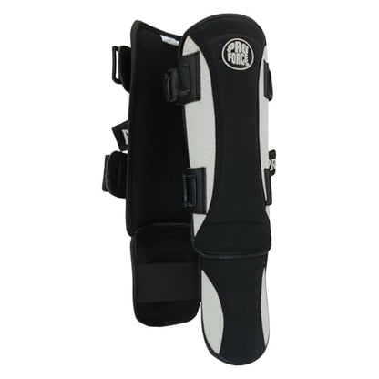 ProForce Martial Arts Combat Tactical Shin & Instep Guard - color: Black/White, size: Medium