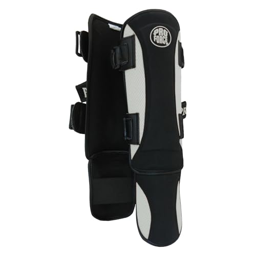 ProForce Martial Arts Combat Tactical Shin & Instep Guard - color: Black/White, size: Small