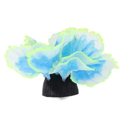 KALLORY Aquarium Water Grass Model Artificial Fish Tank Plant Decor Blue Silicone Micro Landscape Decoration for Freshwater Aquatic Pets